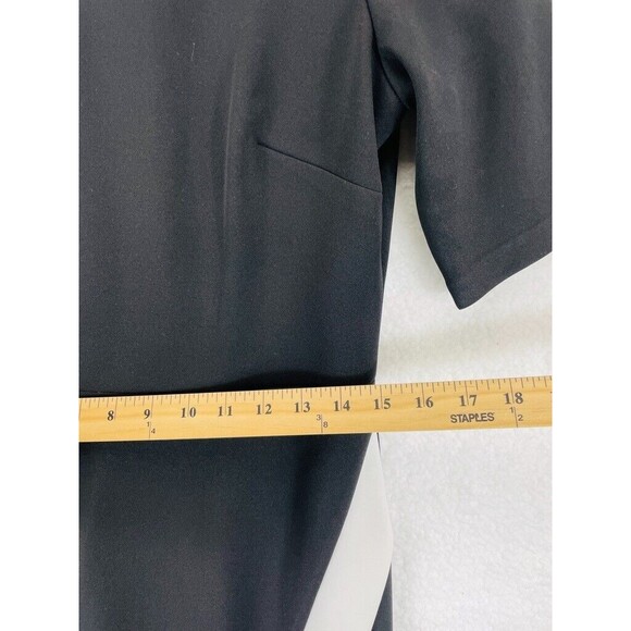 Wisp Knit Midi Dress Women’s Size 8 Black Contrast Line Split Hem Elegant - Picture 4 of 7